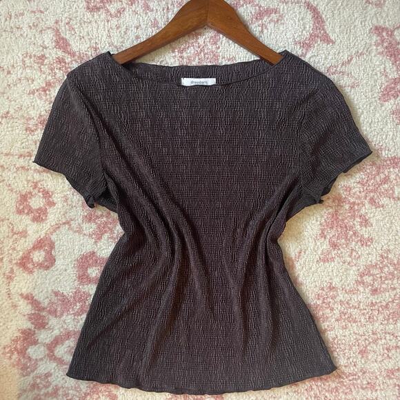 2000s Cottage Fairy Whimsy Textured Short Sleeve Blouse - Picture 2 of 6